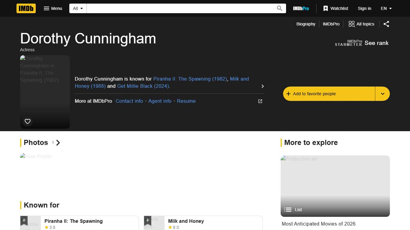 Dorothy Cunningham - IMDb